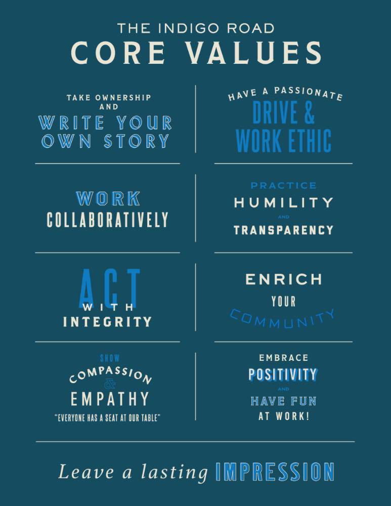 The Indigo Road Core Values